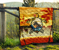 Hawaii Turtle Coconut Tree Premium Quilt - Polynesian Pride