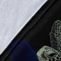 Tonga Polynesian Premium Blanket - Turtle With Plumeria Flowers - Polynesian Pride