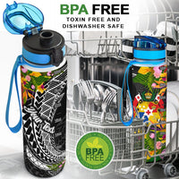 Tonga Custom Personalised Hydro Tracking Bottle - Seal Spiral Polynesian Patterns - Polynesian Pride