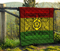 Hawaii Polyensian Kanaka Flag Turtle Premium Quilt - Polynesian Pride