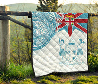 Fiji Polynesian Premium Quilt - Fiji Flag Fiji Flag with Coat of Arms - Polynesian Pride