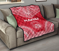 Hawaii Premium Quilt - Hawaii Seal Polynesian Chief Red Version - Polynesian Pride