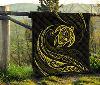 Hawaii Turtle Premium Quilt - Yellow - Frida Style - Polynesian Pride