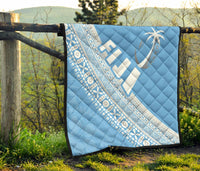 Fiji Tapa Rugby Premium Quilt version Style You Win - Blue - Polynesian Pride