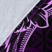 Hawaiian Turtle Polynesian Purple Premium Blanket - Polynesian Pride