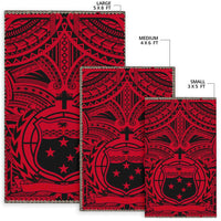 Samoa Area Rug, Samoa Coat Of Arm - Polynesian Tattoo (Red) - Polynesian Pride