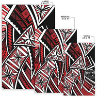 Fiji Area Rug - Tribal Flower Special Pattern Red Color - Polynesian Pride