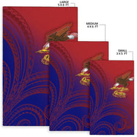 American Samoa Polynesian Area Rug - Bald Eagle (Blue - Red) - Polynesian Pride