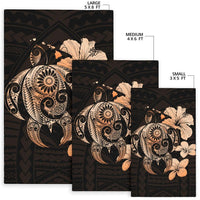 Hibiscus Plumeria Mix Polynesian Turtle Area Rug AH - Polynesian Pride