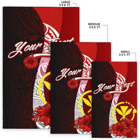 Hawaii Polynesian Custom Personalised Area Rug - Coat Of Arm With Hibiscus - Polynesian Pride