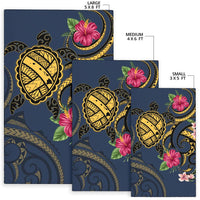 Hawaii Polynesian Turtle Hibiscus Plumeria Rug - Nane Style - Polynesian Pride