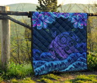 Hawaiian Turtle Hibiscus Polynesian - Premium Quilt - Lucy Style - Polynesian Pride
