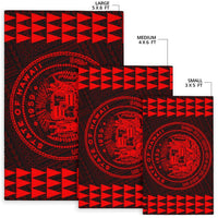 Kakau Seal Of Hawaii Polynesian - Red Rug - Polynesian Pride