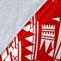 Tonga Polynesian Premium Blanket - Pattern With Seal Red Version - Polynesian Pride