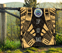 Federated States Of Micronesia Premium Quilt - Federated States Of Micronesia Seal Polynesian Gold Tattoo - Polynesian Pride