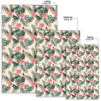 Hibiscus Plumeria Tropical Red Rug - Polynesian Pride