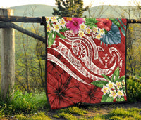 Kosrae Polynesian Premium Quilt - Summer Plumeria (Red) - Polynesian Pride