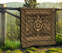 Hawaii Polyensian Turtle Premium Quilt Gold - Polynesian Pride