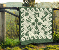 Hawaiian Premium Quilt Tropical Turtle Pattern - Green - Polynesian Pride