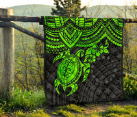 Cook Islands Polynesian Premium Quilt - Green Turtle - Polynesian Pride
