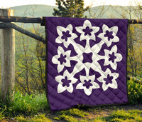 Hawaiian Premium Quilt Royal Pattern - Purple - A1 Style - Polynesian Pride