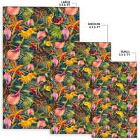 Seamless Tropical Flower Plant And Leaf Pattern Rug - Polynesian Pride