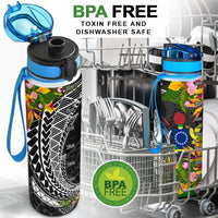 Cook Islands Hydro Tracking Bottle - Seal Spiral Polynesian Patterns - Polynesian Pride