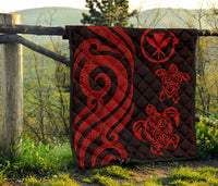 Hawaii Premium Quilt - Red Tentacle Turtle - Polynesian Pride