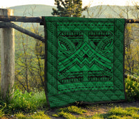 Hawaii Polynesian Mauna Kea Premium Quilt Green - Polynesian Pride