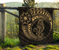 Polynesian Quilt - Polynesian Gold Seahorse Tattoo - Polynesian Pride