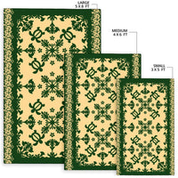 hawaiiHooded Area Rug - Hawaiian Quilt Turtle Dance Sea Pattern - Polynesian Pride
