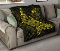 Polynesian Quilt - Polynesian Yellow Shark Warrior Tattoo - Polynesian Pride