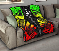 Austral Islands Premium Quilt - Austral Islands Flag Polynesian Reggae Tattoo (Black) - Polynesian Pride