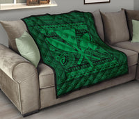 Hawaii Polynesian Kanaka Maoli Premium Quilt Green - Polynesian Pride