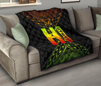 Hawaii Polynesian Quilt - Hawaii Map Reggae Color Version - Polynesian Pride