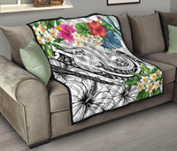 Polynesian Hawaii Premium Quilt - Summer Plumeria (White) - Polynesian Pride