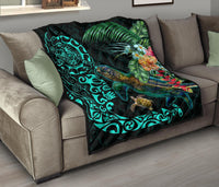 Tiki Polynesian Premium Quilt Turtle Hibiscus - Polynesian Pride