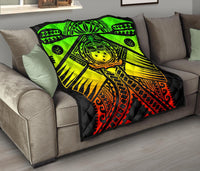 Samoa Polynesian Premium Quilt - Samoa Reggae Seal with Polynesian Tattoo - Polynesian Pride
