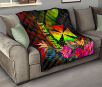 Wallis and Futuna Polynesian Personalised Premium Quilt - Hibiscus and Banana Leaves - Polynesian Pride