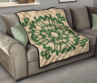 Hawaiian Quilt Turtle Pattern New Gold Premium Quilt - Skin Style - AH - Polynesian Pride