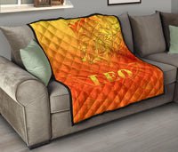 Sun In Leo Zodiac Premium Quilt Polynesian Tattoo Simple - Orange - Polynesian Pride
