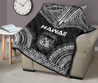 Hawaii Premium Quilt - Hawaii Seal Polynesian Chief Black Version - Polynesian Pride