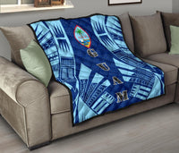 Guam Premium Quilt - Guam Coat Of Arms Polynesian Pale Blue Tattoo - Polynesian Pride