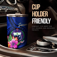 Samoa Polynesian Tumbler - Floral With Seal Blue - Polynesian Pride