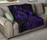 Hawaii Sea Turtle Is Swimming Toward Premium Quilt Purple - Polynesian Pride