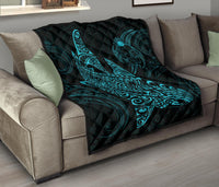 Polynesian Quilt - Polynesian Blue Shark Warrior Tattoo - Polynesian Pride