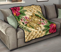 Hawaii Premium Quilt - Turtle Premium Quilt Strong Pattern Hibiscus Plumeria AH - Polynesian Pride