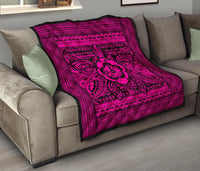Hawaii Polyensian Turtle Premium Quilt Pink - Polynesian Pride