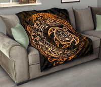 Hawaiian Turtle Polynesian Gold Premium Quilt - Polynesian Pride
