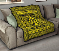 Hawaii Polyensian Turtle Premium Quilt Yellow - Polynesian Pride
